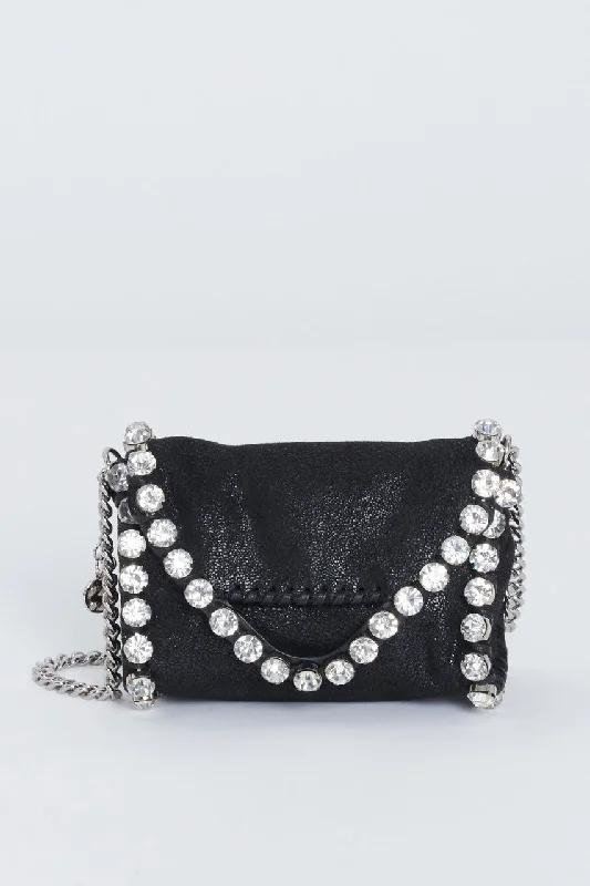 Black Falabella Tiny Crystal Preowned Bag