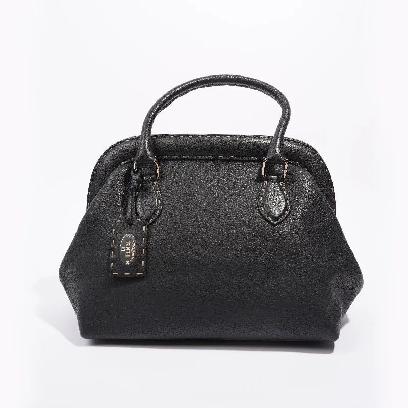 Fendi Womens Selleria Handbag Black