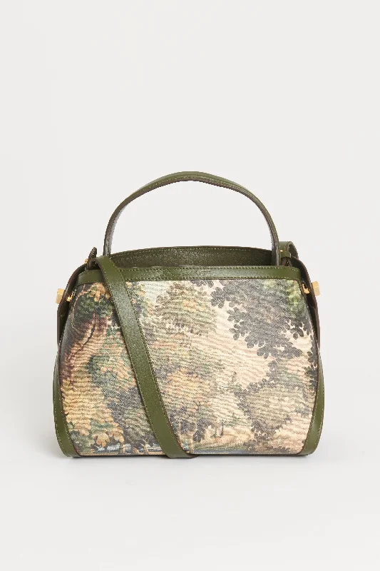 2020 Green Leather Preowned Tapestry Nolo Printed Crossbody