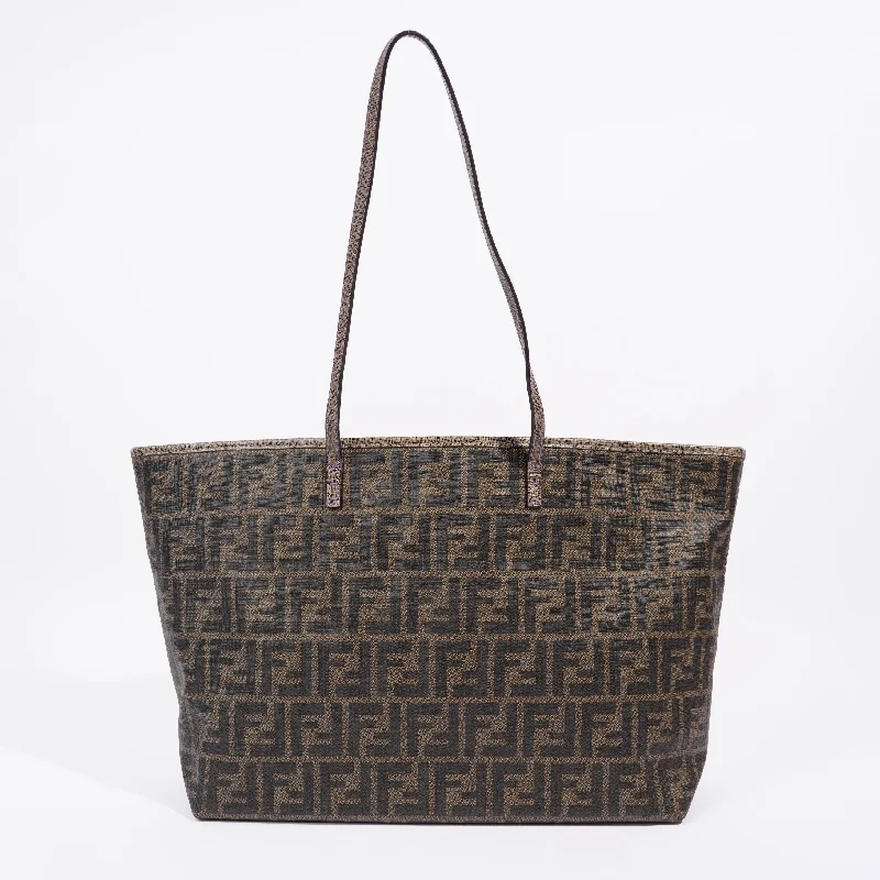 Fendi Zipped Tote Bag Zucca Print / Purple Canvas