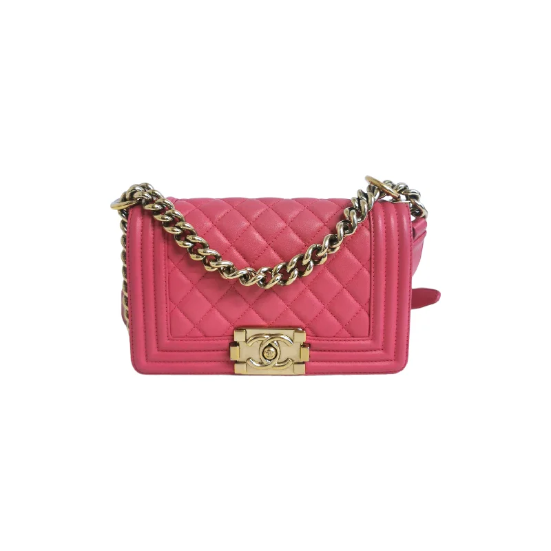 Chanel Boy Small Pink Calfskin Gold