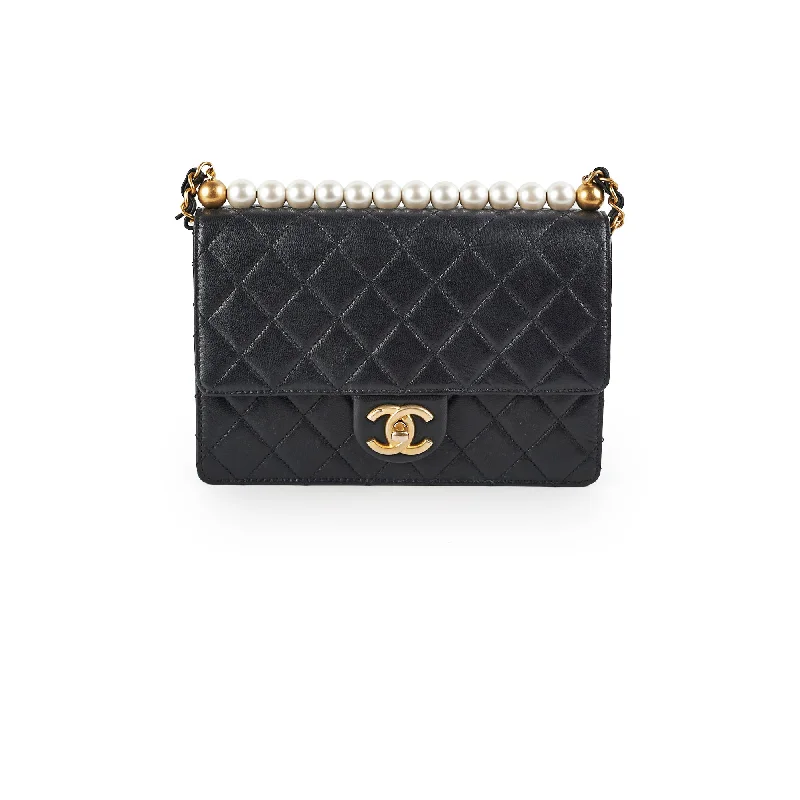 Chanel Pearl Flap Black