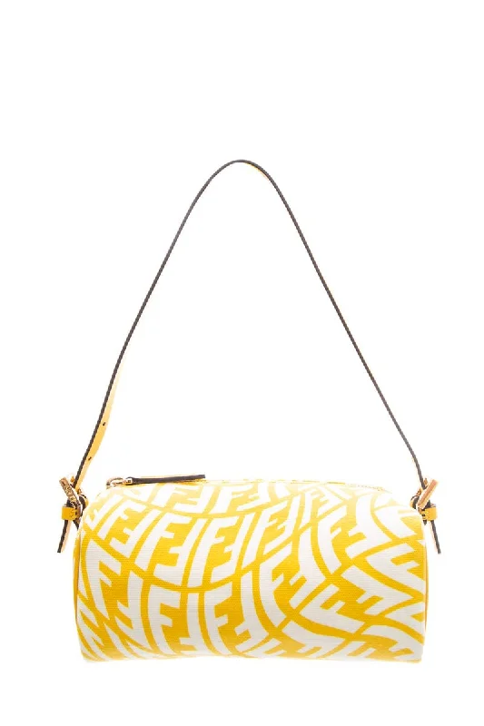 Fendi Yellow Mini Vertigo Collection Canvas Handbag