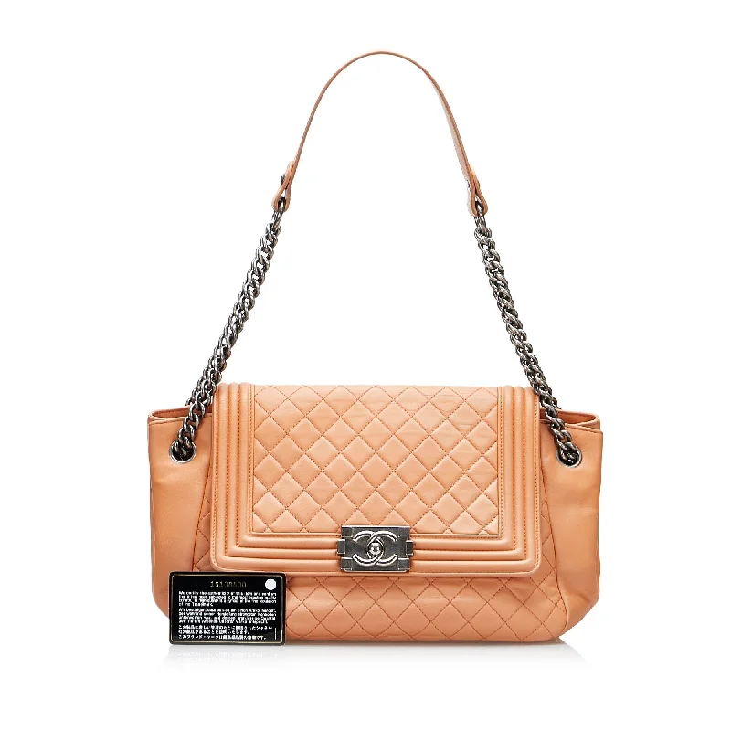 Chanel Boy Accordion Flap Light Orange Lambskin