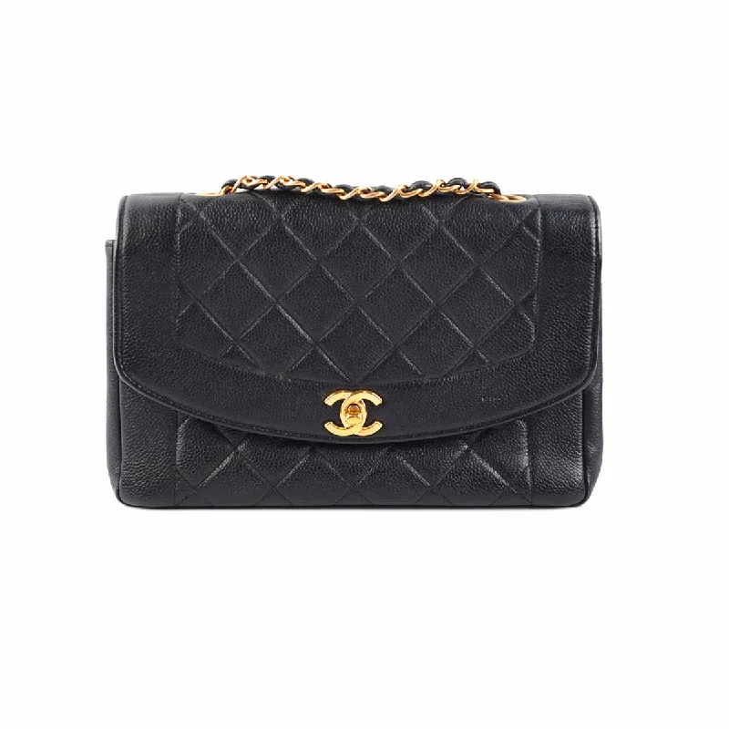 Chanel Vintage Caviar Medium Diana Flap Bag Black