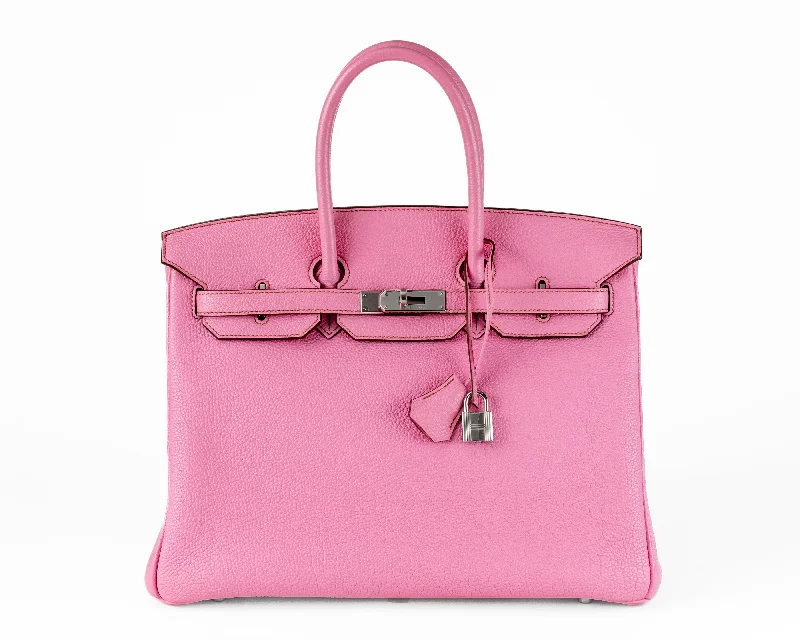 Hermes 35cm Bubblegum Togo Birkin w/ Palladium Hardware