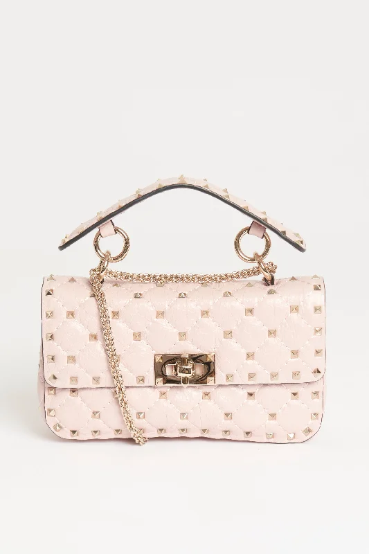 Pink Small Rockstud Preowned Crossbody Bag