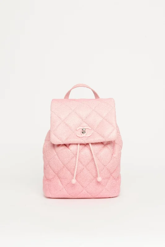 Ombré Pink Caviar Leather Preowned Backpack