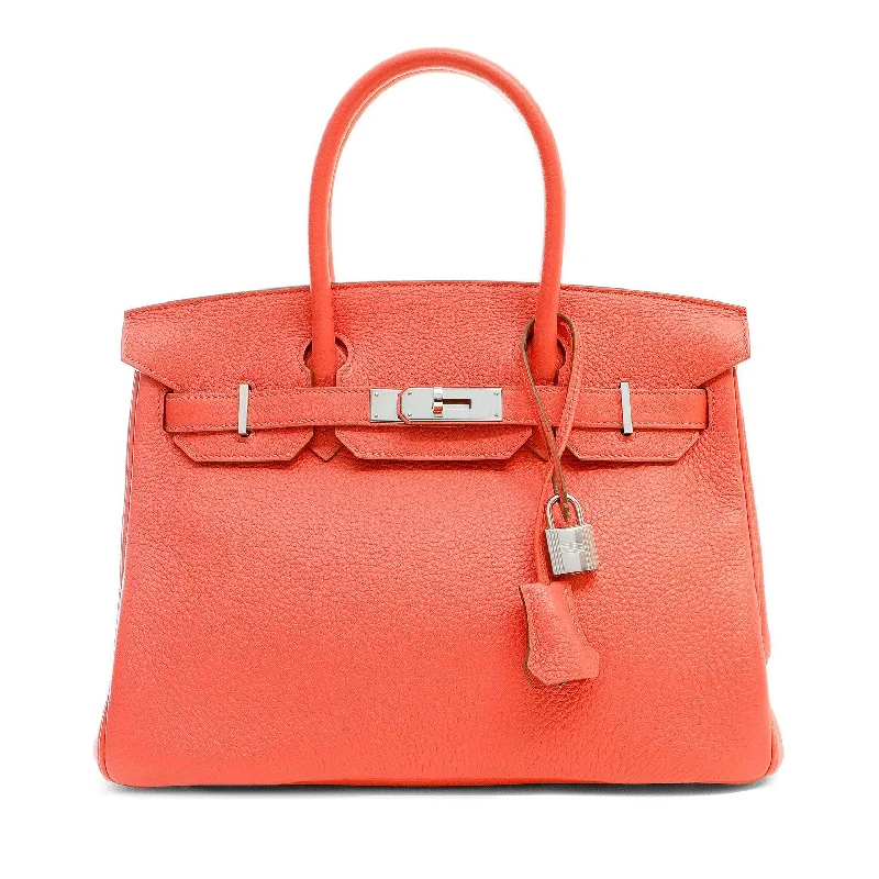 Hermes 30cm Rose Orange Togo Birkin w/ Palladium Hardware