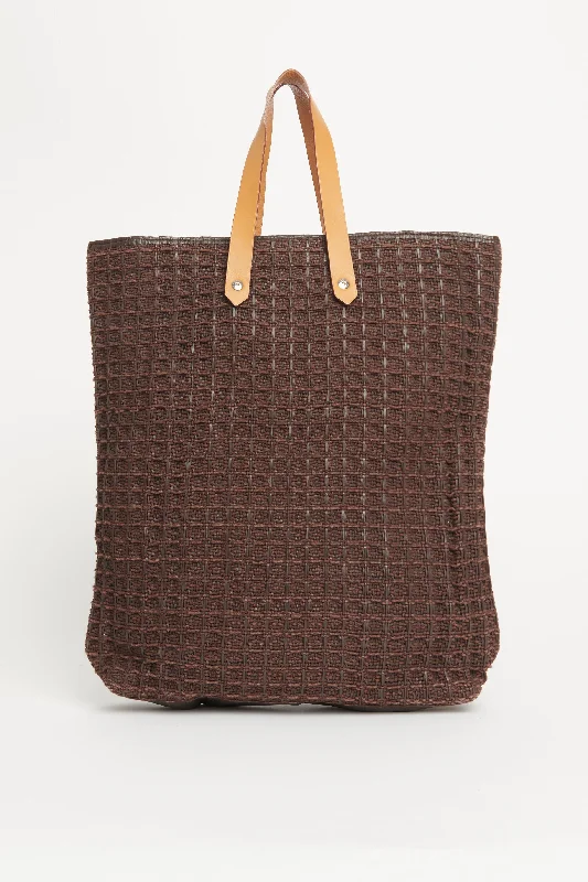 Brown Woven Cord Preowned Tote