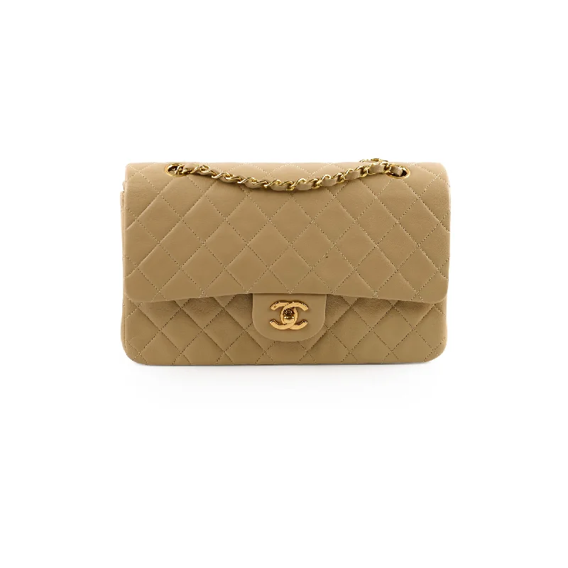 Chanel Vintage Classic Flap Medium/Large M/L Beige - Series 3