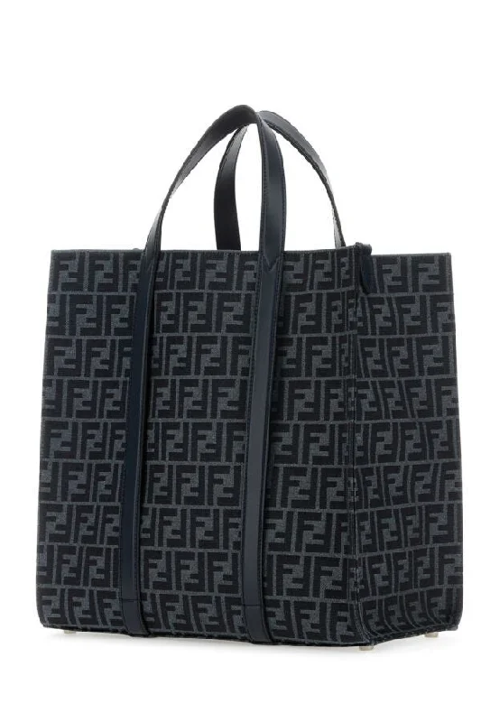 Fendi Man Embroidered Canvas Shopping Bag