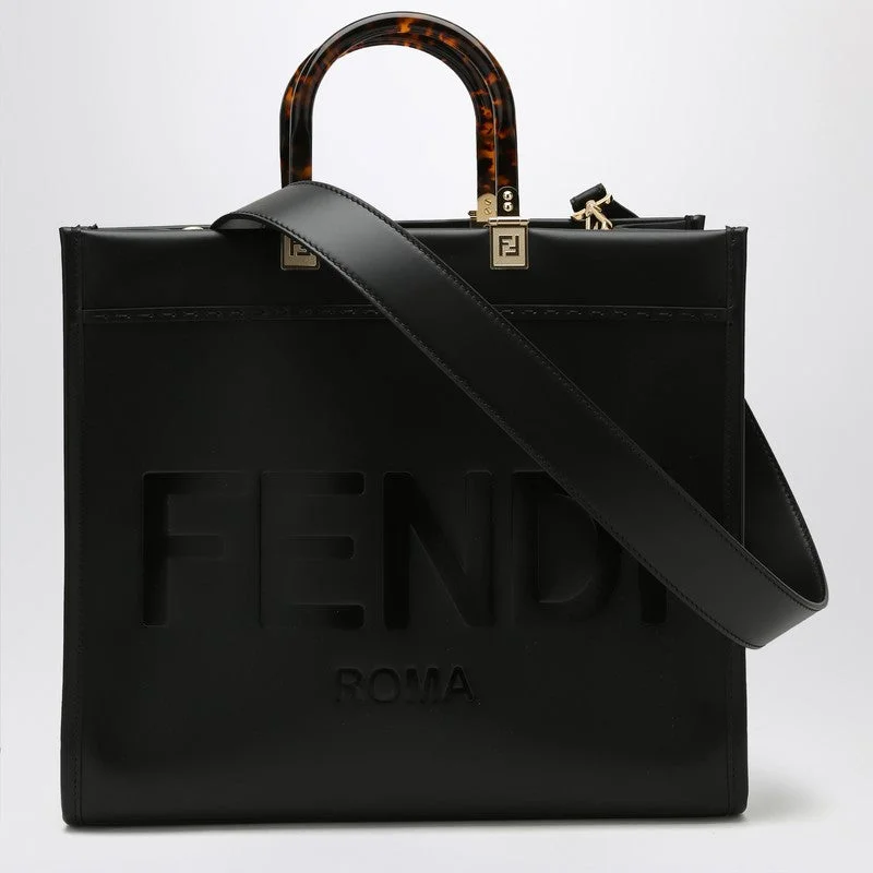 Fendi Medium Sunshine Bag In Black Leather Women