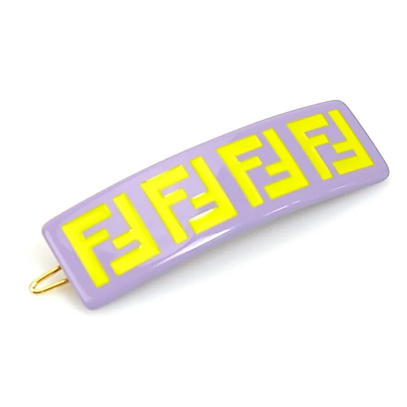 FENDI barrette hairpin plastic purple x yellow kids