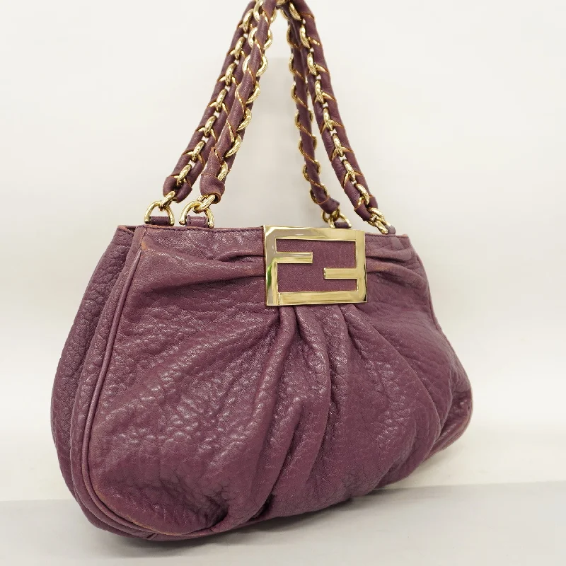 FENDI  Tote Bag Women's Leather Tote Bag Purple