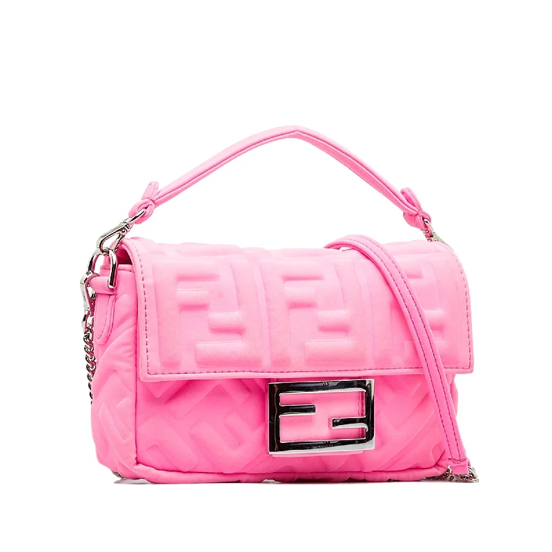 FENDI Mini FF Embossed Lycra Baguette