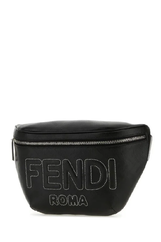 Fendi Man Black Fabric Belt Bag