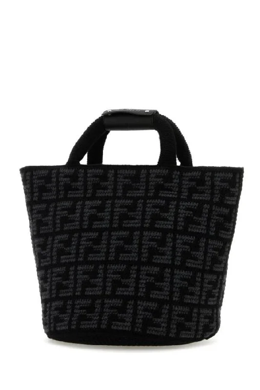 Fendi Man Embroidered Cashmere Shopping Bag