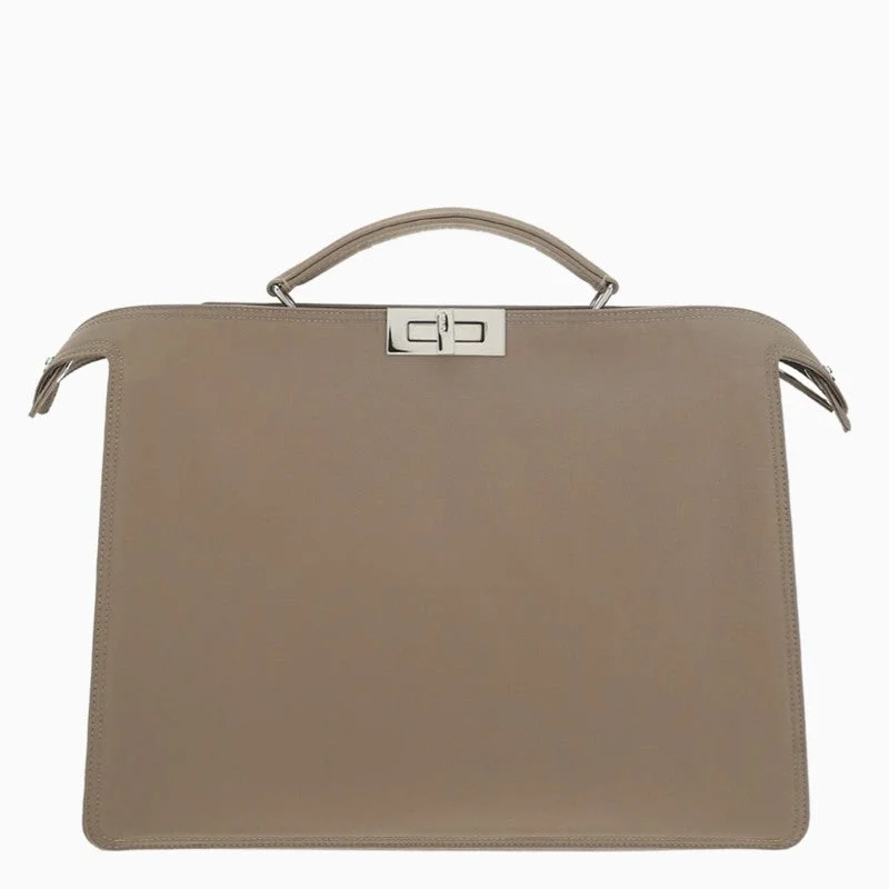 Fendi Beige Peekaboo Iseeu Medium Bag In Nylon Men