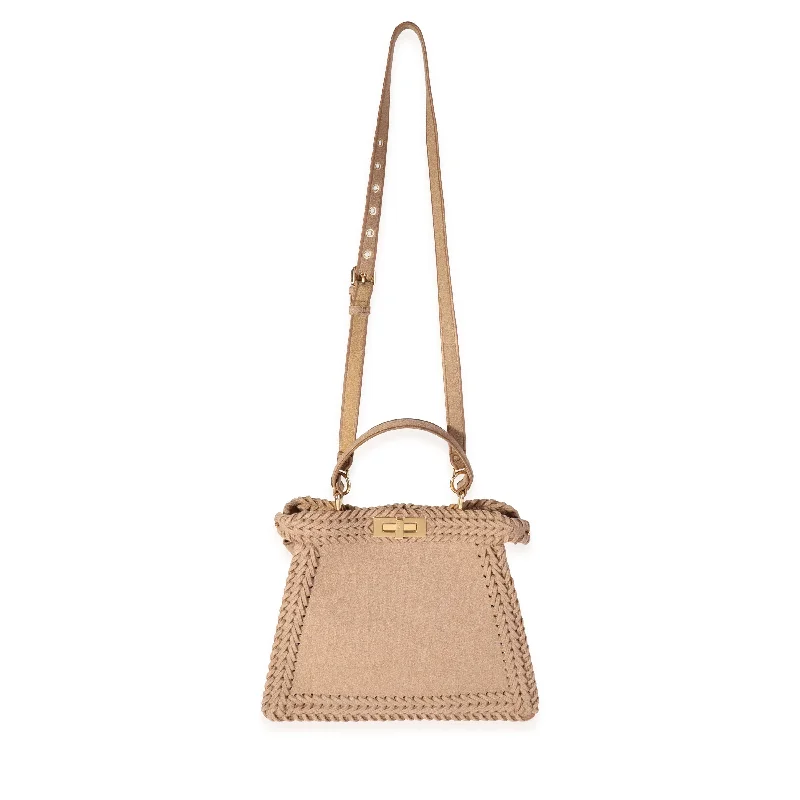 FENDI Beige Flannel Medium Peekaboo ISeeU Bag