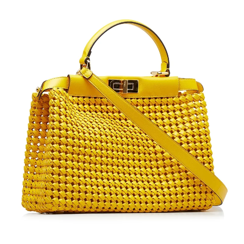 FENDI Medium Interlace Peekaboo Satchel