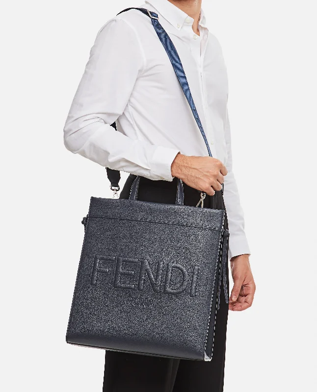 Fendi Men Fendi Leather Tote Bag