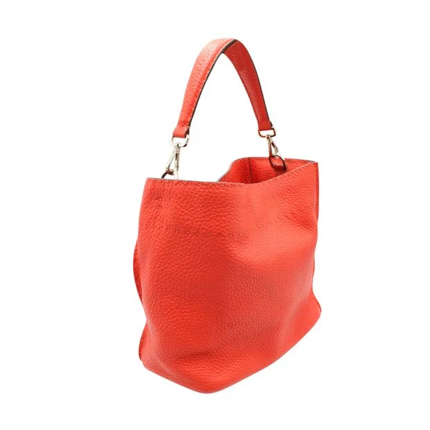 FENDI Orange Selleria Anna Bucket Bag